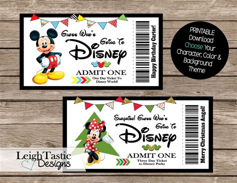 Free Disney Ticket Printable