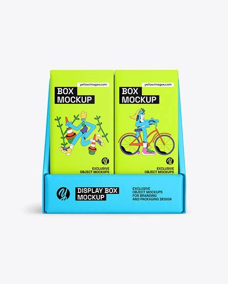 Download Free Display Box with Boxes Mockup - Front View PSD Generator
