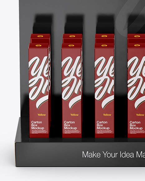 Download Free Display Box with Small Boxes Mockup - Front View (High-Angle Shot)
PSD Generator