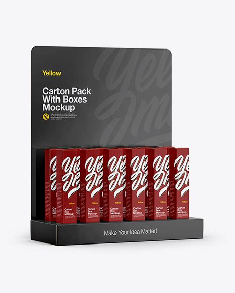Download Free Display Box with Small Boxes Mockup - Half Side View PSD Generator