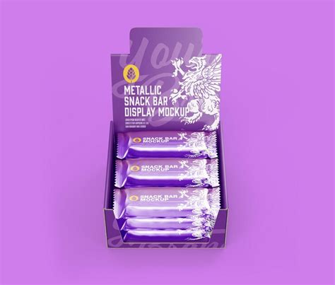 Download Free Display Box with Snack Bars Mockup PSD Generator