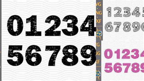 Download Free Distress Numbers SVG, PNG, DXF Digital Files Include Silhouette DXF Files