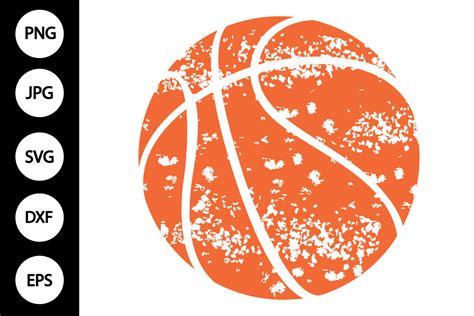 Download Free Distressed Basketball SVG, PNG, DXF Digital Files Include Cut Files