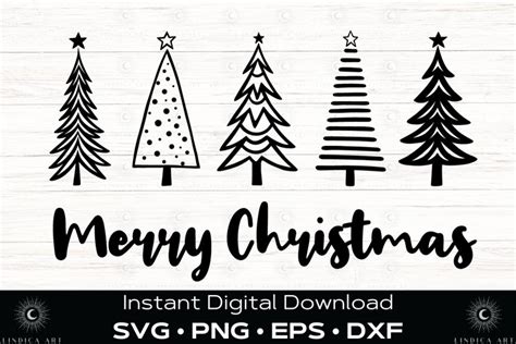 Download Free Distressed Christmas Trees SVG and PNG Digital Cut File DXF Files