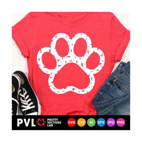 Download Free Distressed Paw Print | Sports Cut File Files