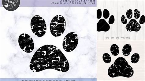 Download Free Distressed Paw Print Easy Edite