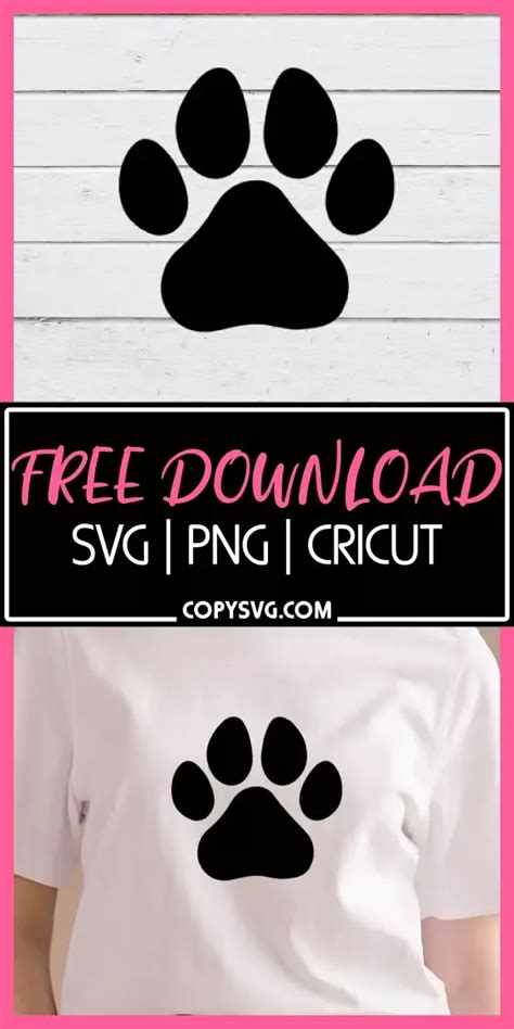 Download Free Distressed Paw Print for Cricut Machine