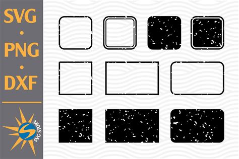 Download Free Distressed Rectangle SVG, PNG, DXF Digital Files Include For Crafts