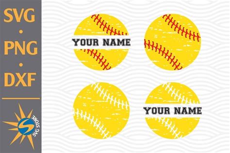 Download Free Distressed Softball SVG, PNG, DXF Digital Files Include Commercial Use