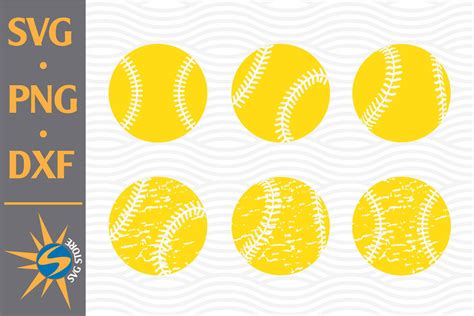 Download Free Distressed Softball SVG, PNG, DXF Digital Files Include Commercial Use DXF Files