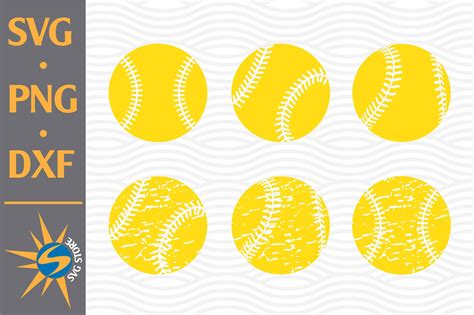 Download Free Distressed Softball SVG, PNG, DXF Digital Files Include Easy Edite