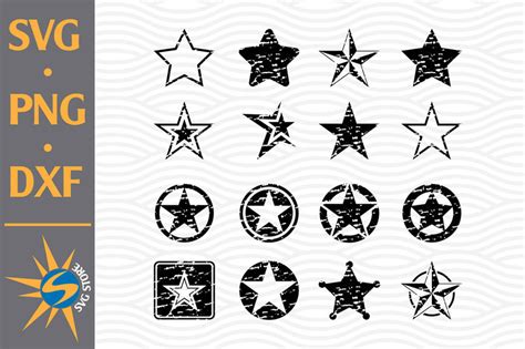 Download Free Distressed Star SVG, PNG, DXF Digital Files Include Cut Files