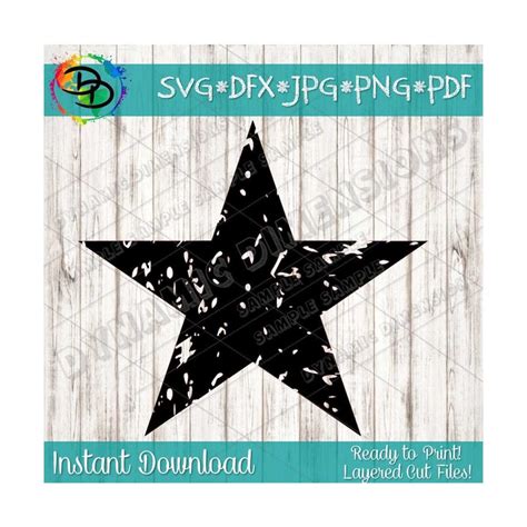 Download Free Distressed Star SVG, PNG, DXF Digital Files Include Easy Edite
