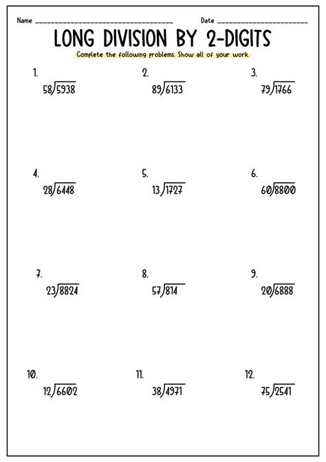Free Division Worksheets Grade 5