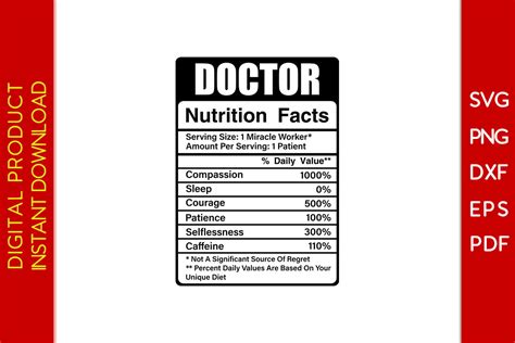 Download Free Doctor Nutritional Facts Svg Files DXF Files