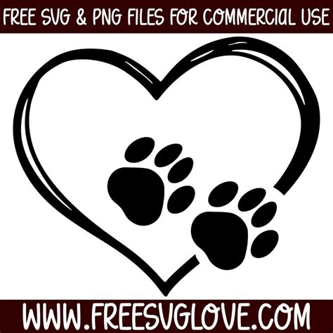 Download Free Dog Paw with Heart Toe | Embroidery Cut Files