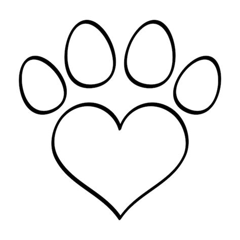 Download Free Dog Paw with Heart Toe | Embroidery Printable