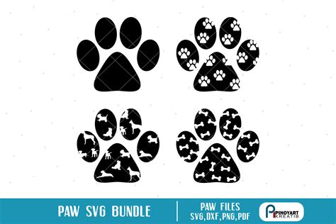 Download Free Dog Paws - SVG File, DXF File Files DXF Files