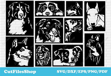 Download Free Dogs Printable,Dogs Collage Sheets,Dogs Images Silhouette DXF Files