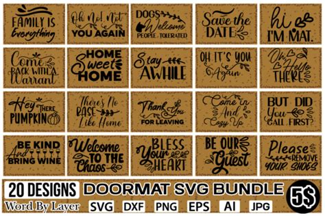 Download Free Doormat SVG Bundle DXF Files