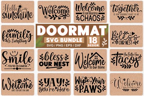 Download Free Doormat SVG Bundle For Cricut
