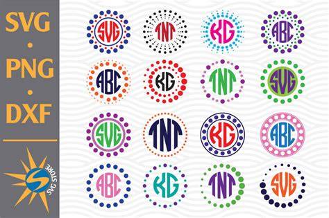 Download Free Dot Polka Monogram SVG, PNG, DXF Digital Files Include Commercial Use DXF Files