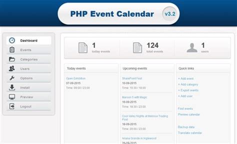 Free Download Php Event Calendar Script