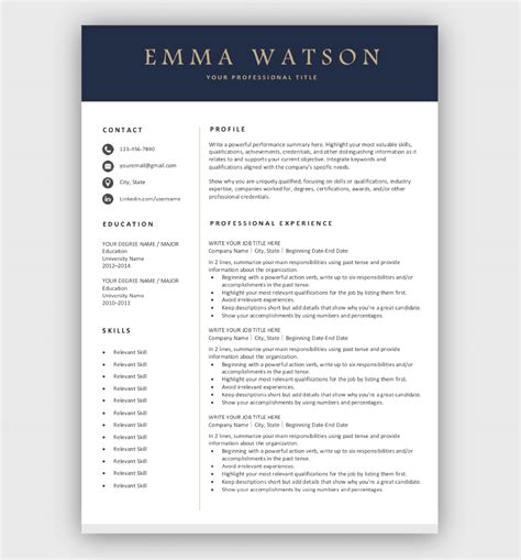 Free Download Templates Of Resume