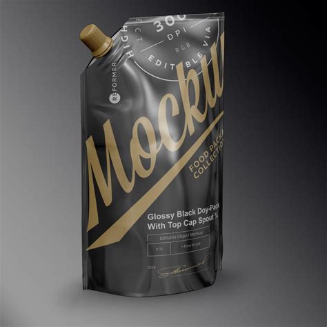 Download Free Doy-Pack With Top Cap Spout PSD Object Mockups