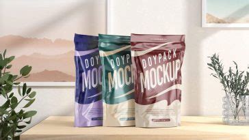 Download Free Doy-Pack With Zipper PSD Object Mockups PSD Files