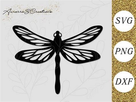 Download Free Dragonfly Cut File Odonata Damselfly Vector Silhouette .SVG .DXF Files DXF Files