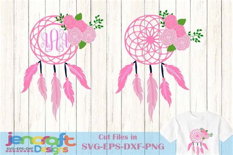 Download Free Dreamcatcher Monogram Frame SVG DXF EPS - cutting file Files