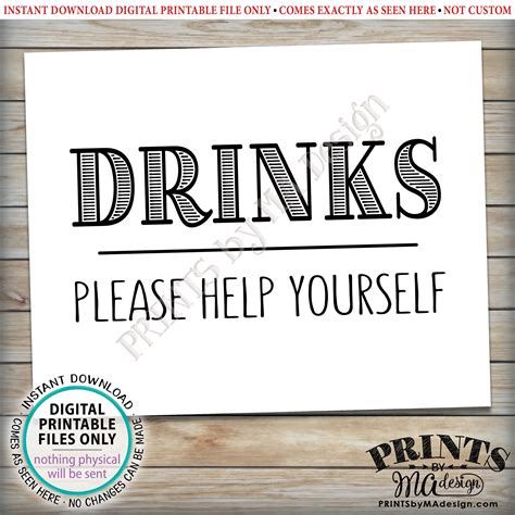 Free Drinks Sign