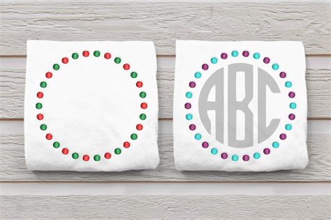 Download Free Dual Dot Round Monogram Frame | Embroidery DXF Files