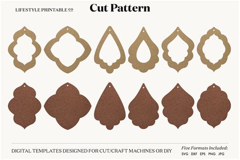 Download Free Earring Set 2 for Cricut Machine