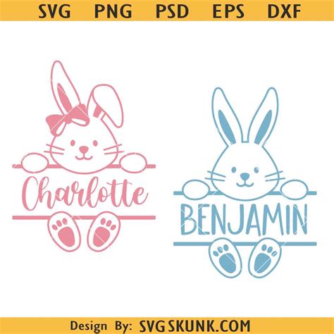 Download Free Easter Bunnies - Split monogram SVG Files