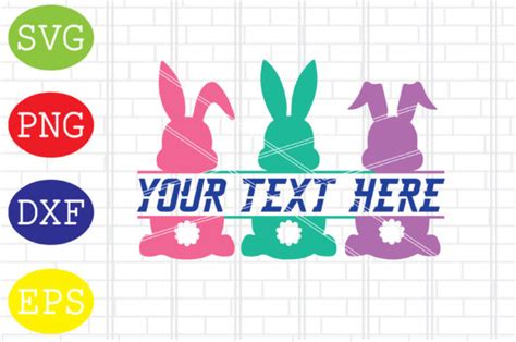 Download Free Easter Bunnies - Split monogram SVG Files For Crafts