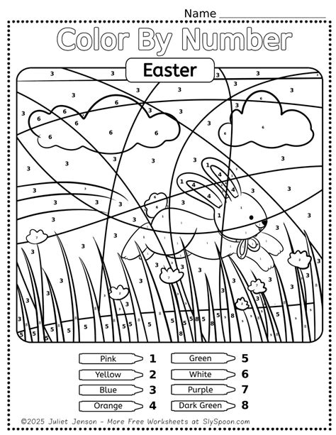 Free Easter Color By Number Printable