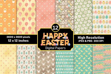 Download Free Easter Digital Paper Pack Pastel Backgrounds Commercial Use DXF Files