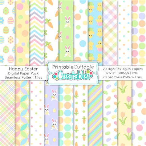 Download Free Easter Digital Paper Pack Pastel Backgrounds Files DXF Files