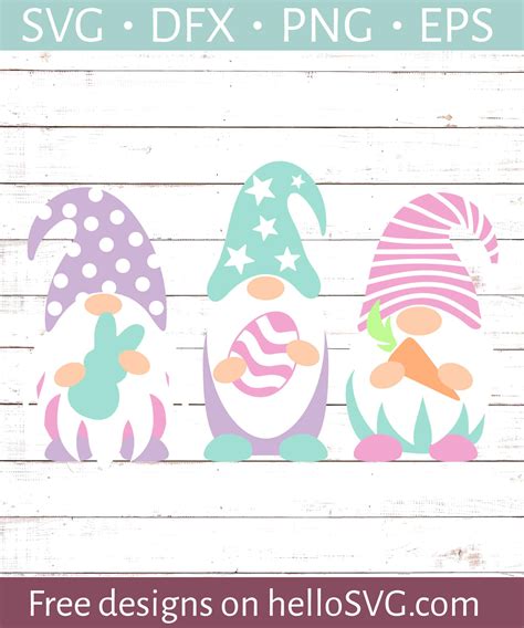 Download Free Easter Gnomes SVG Cut Files DXF Files