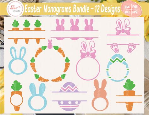 Download Free Easter Monograms Mini SVG Bundle Creativefabrica DXF Files