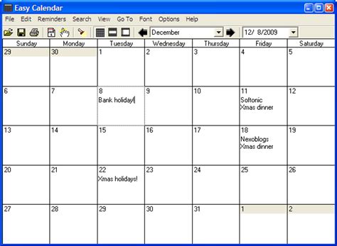 Free Easy To Use Calendar Program
