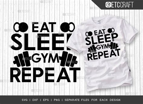 Download Free Eat Sleep Gym Repeat SVG Cut File Files Free PSD Mockups