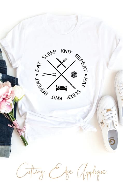 Download Free Eat Sleep Knit Repeat Printable Files DXF Files