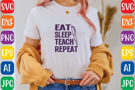 Download Free Eat Sleep Teach Repeat For Cricut