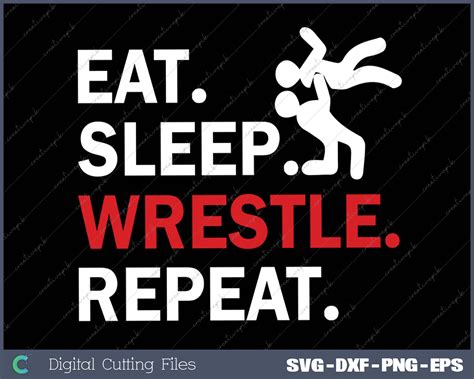 Download Free Eat Sleep Wrestle Repeat DXF Files