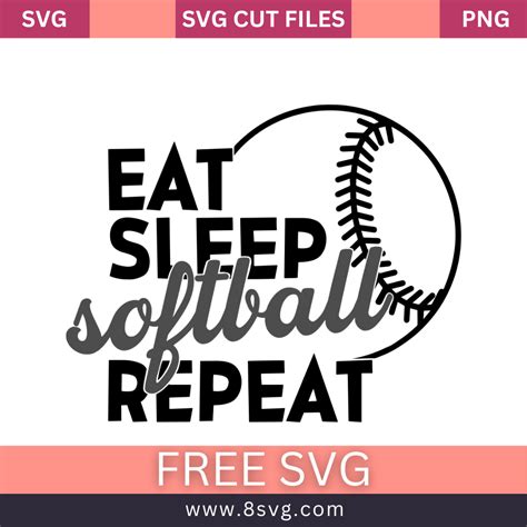 Download Free Eat sleep softball repeat svg Files