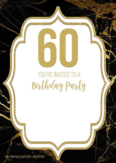 Free Editable 60th Birthday Invitation Templates