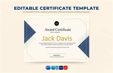Free Editable Certificate Template | Customize Online & Print at Home